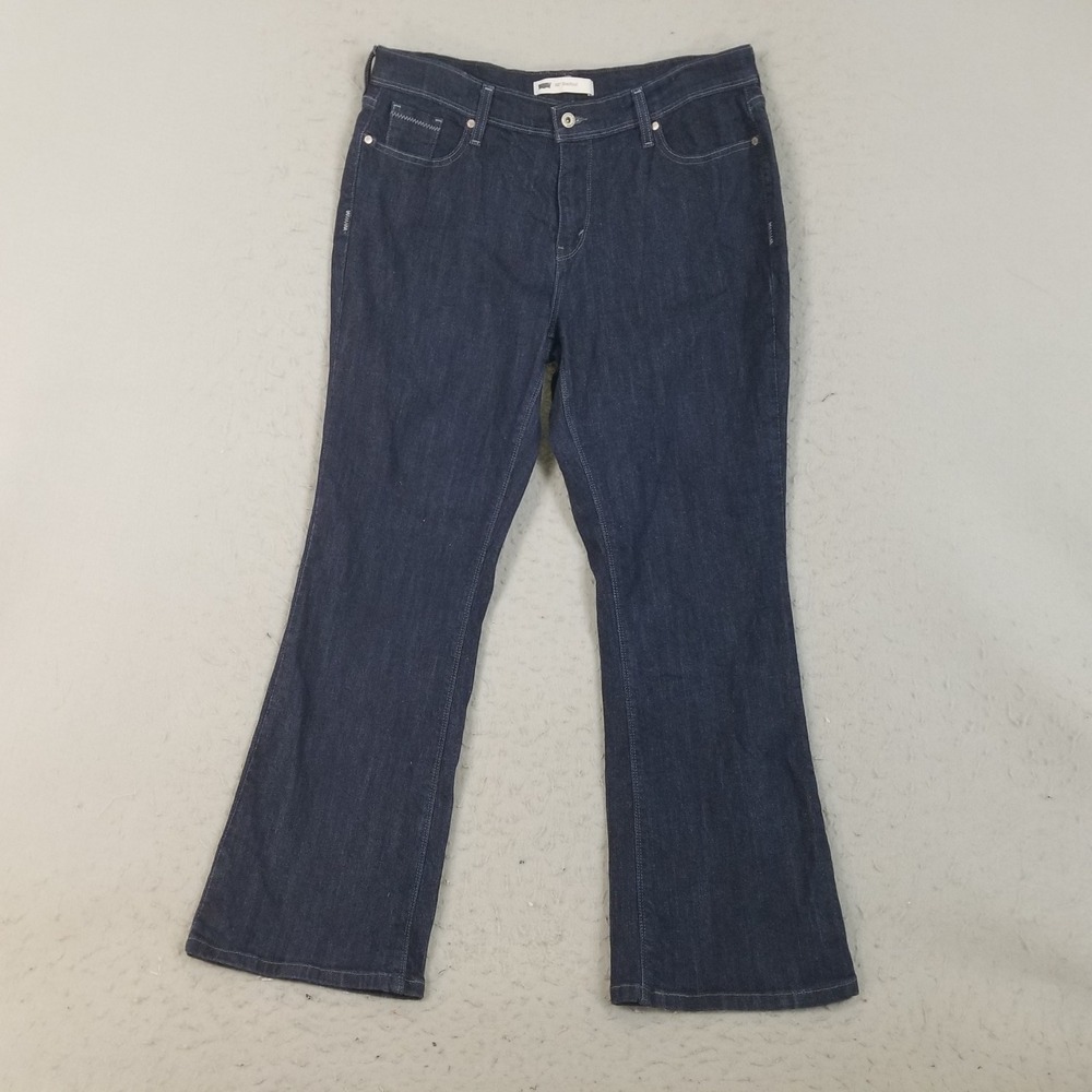 Levi's Jeans Womens 14 Dark Wash 515 Bootcut Mid Rise Flap Pocket Stretch Denim